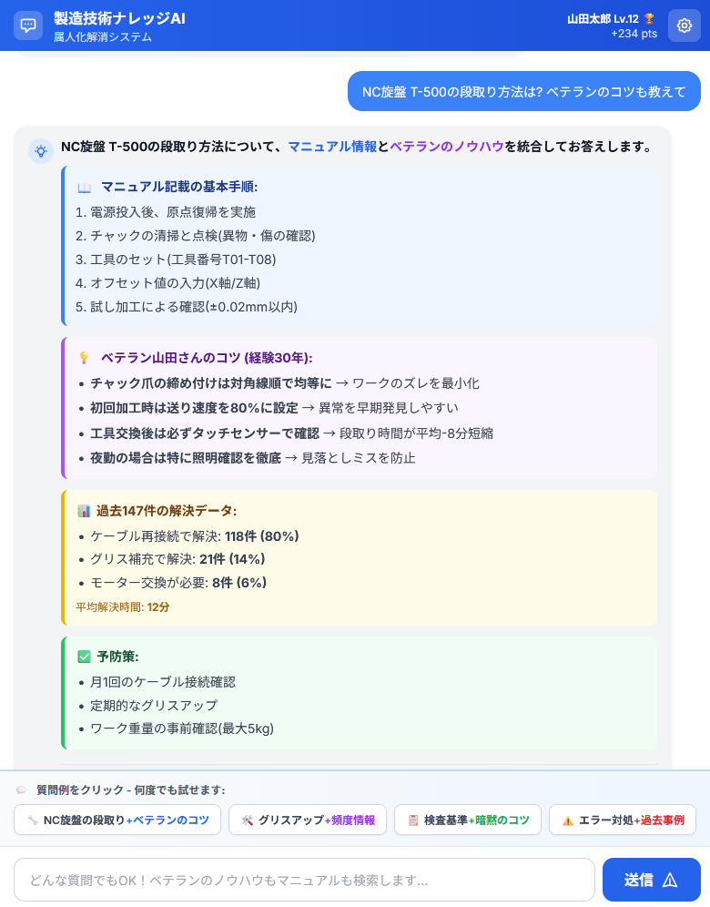 BoundForナレッジデータベース AIエージェント活用画面